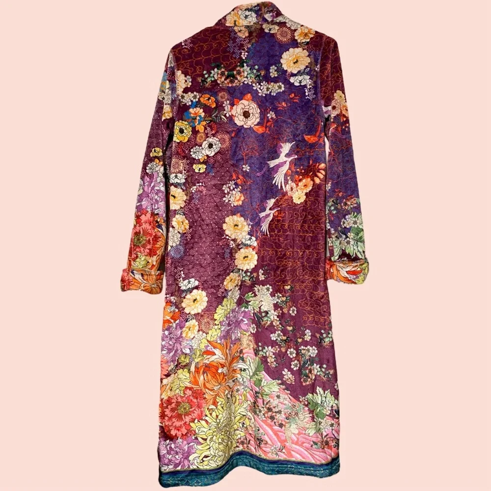 Johnny Was Phoenix Zip Up Long Robe - Picture 2 of 11